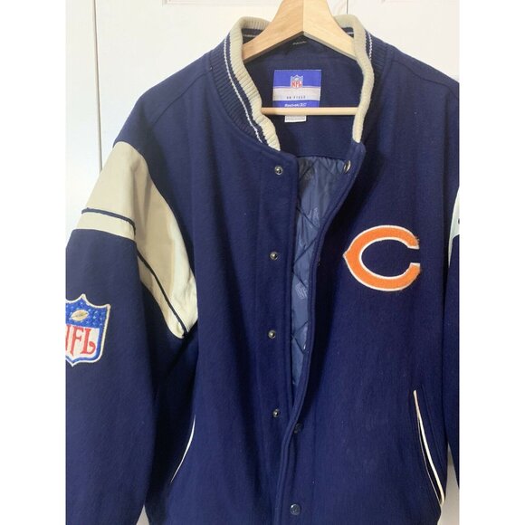 RARE VTG Chicago Bears Jacket Varsity Style NFL Football‎ Wool Sz M Heavy - Picture 3 of 8